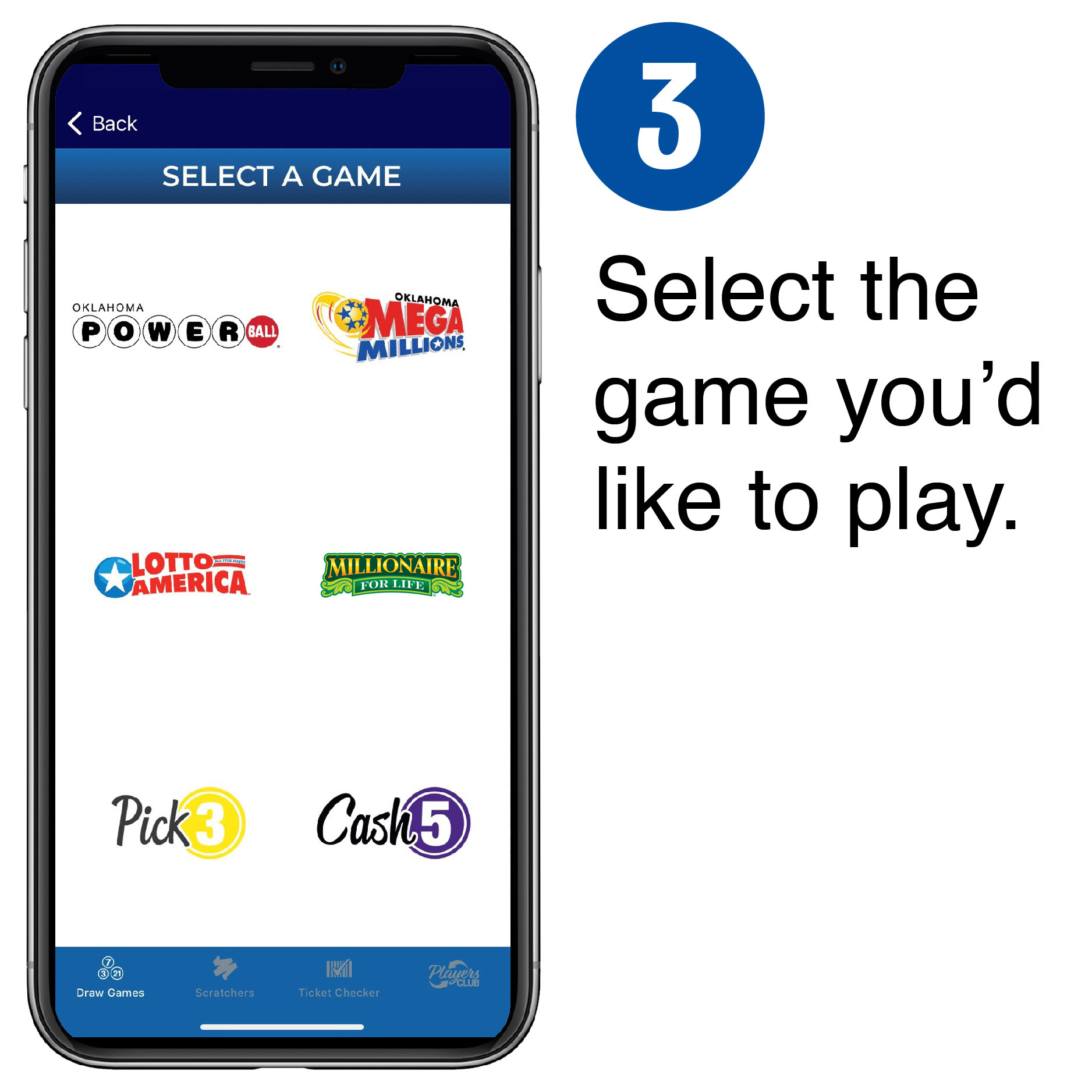 3. select the game you'd like to play'