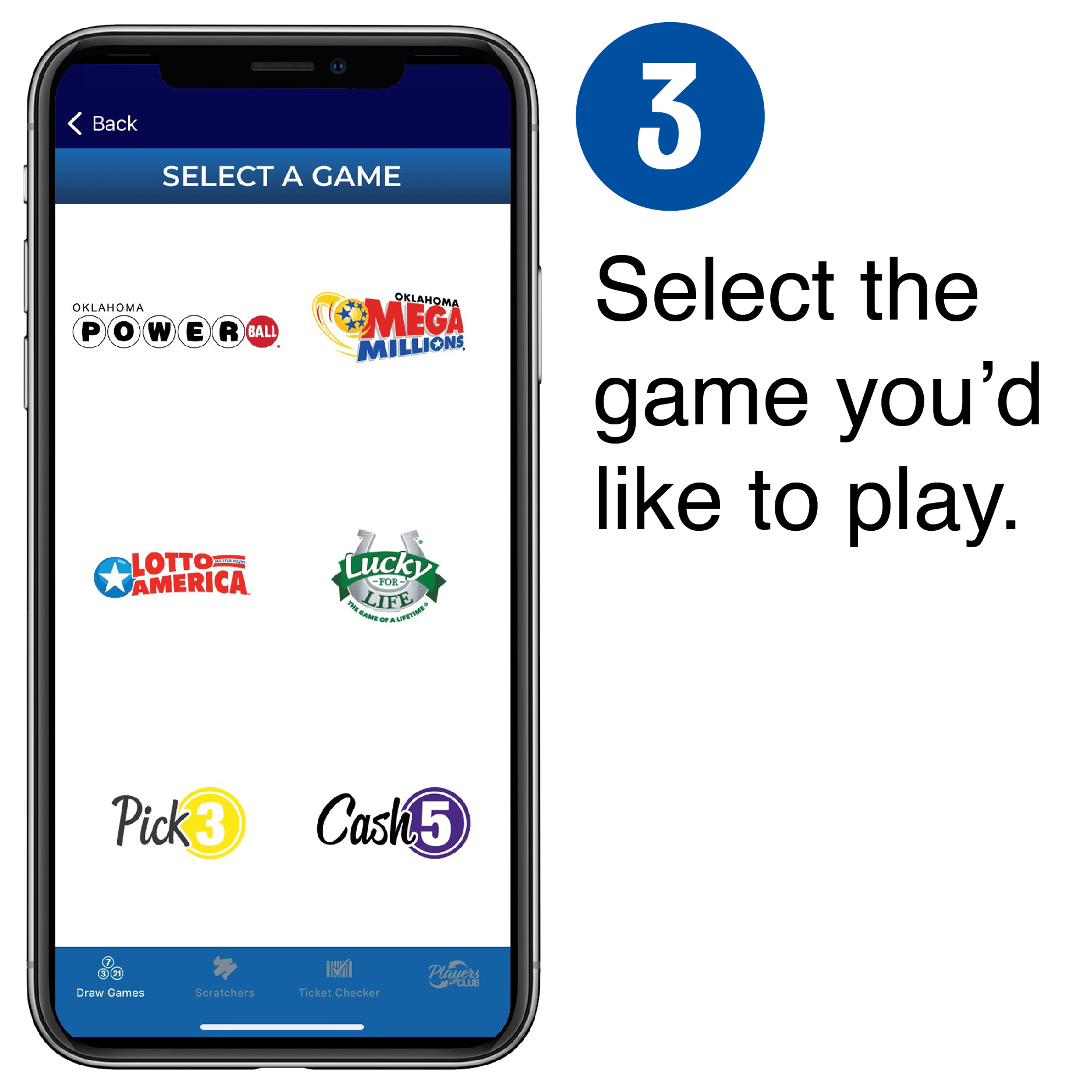 3. select the game you'd like to play'