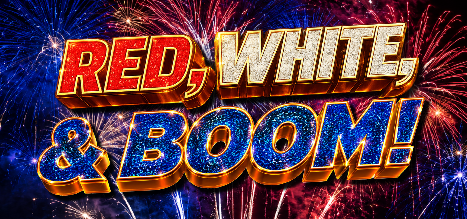 red, white, and boom