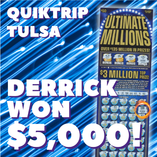 Derrick won $5,000!