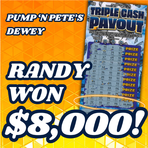 Randy won $8,000!