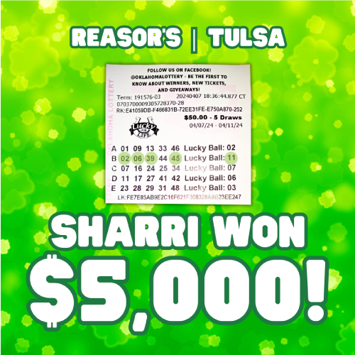 Sharri won $5,000!