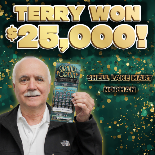Terry won $25,000!
