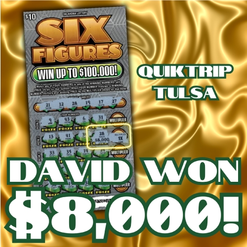 David won $8,000!