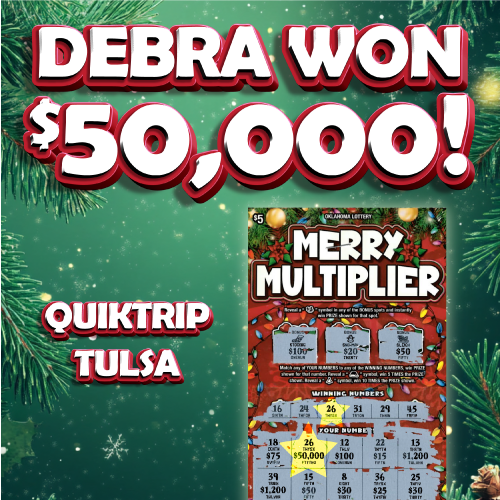 debra won $50,000!