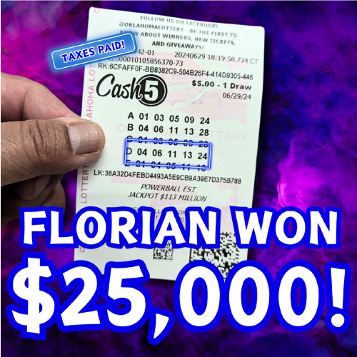 Florian won $25,000!