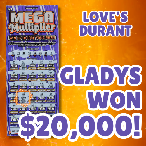 gladys won $20,000!