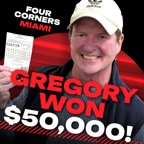 gregory won $50,000!