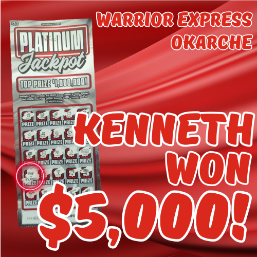 Kenneth won $5,000!