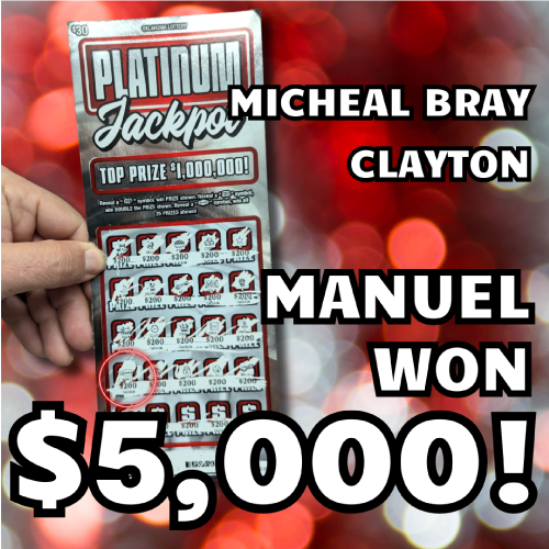 Manuel won $5,000!