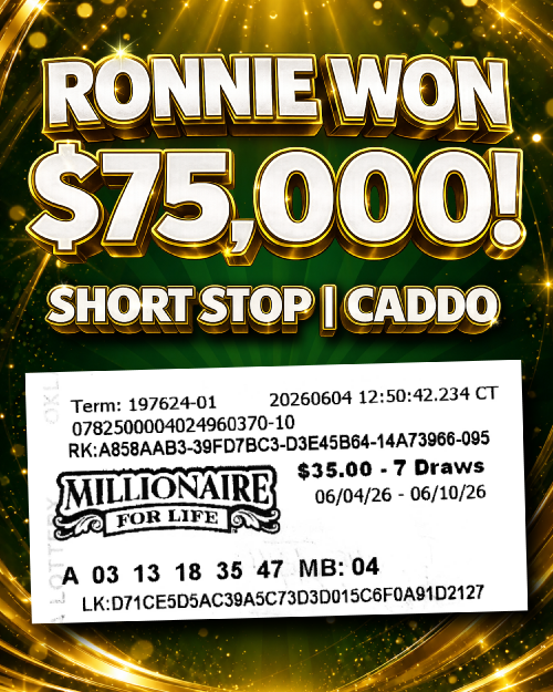 ronnie won $75,000!