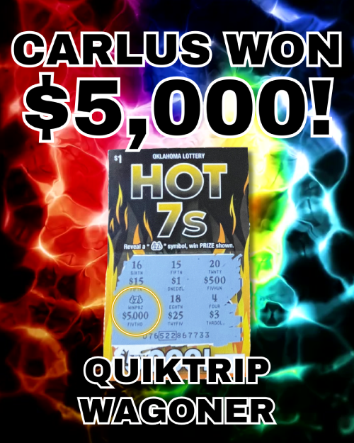 carlus won $5,000!