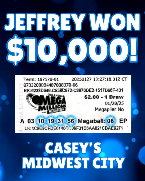 Jeffrey won $10,000!