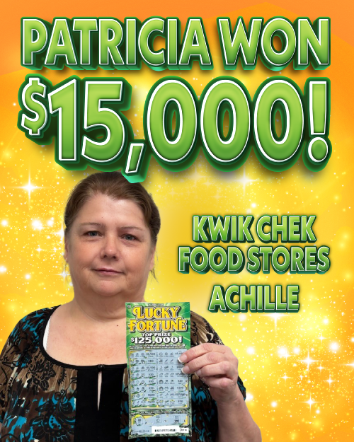 patricia won $15,000!