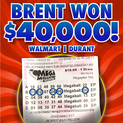 Brent won $40,000!