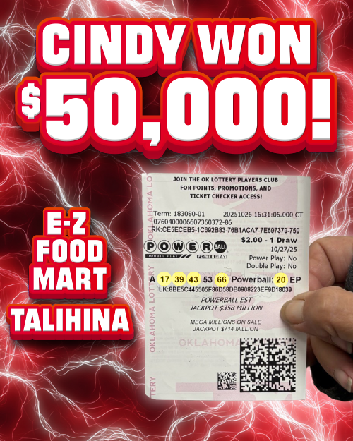 cindy won $50,000!