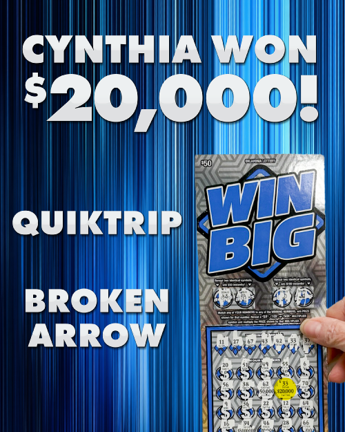 cynthia won $20,000!