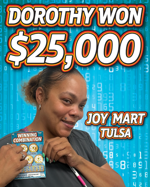 dorothy won $25,000!