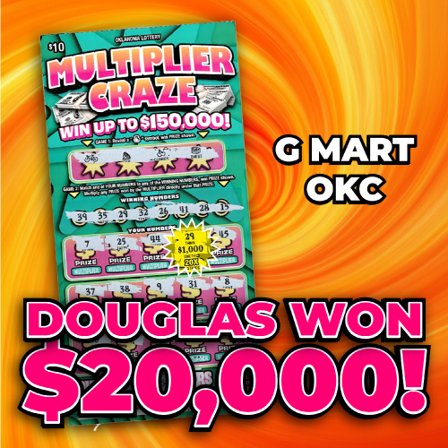 Douglas won $20,000!