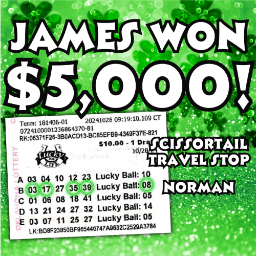 james won $5,000!