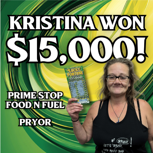 kristina won $15,000!