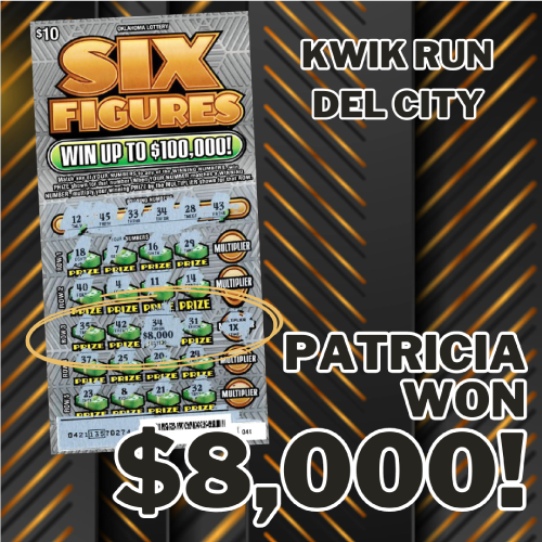 Patricia won $8,000!