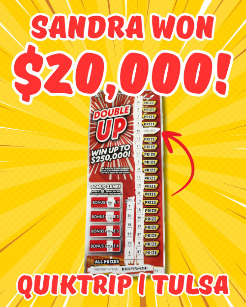 sandra won $20,000!