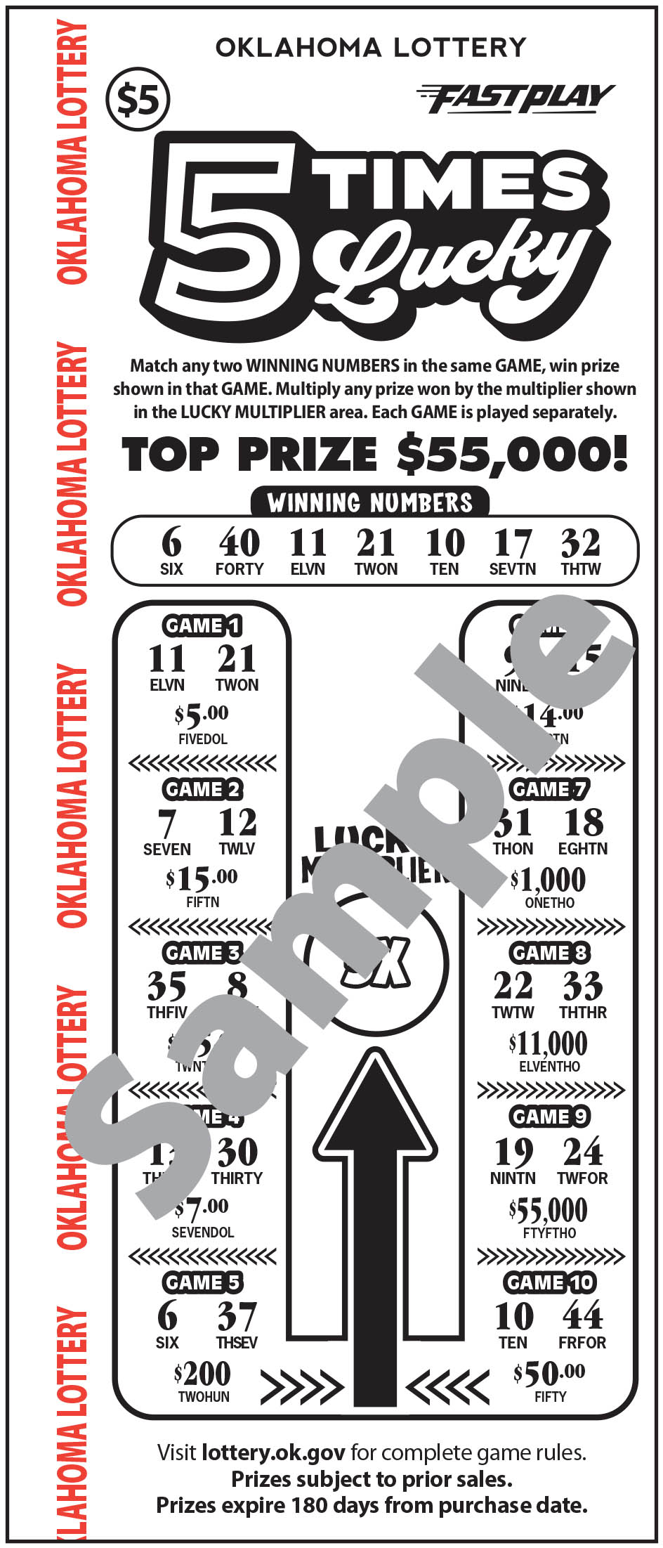 5 Times Lucky | Oklahoma Lottery