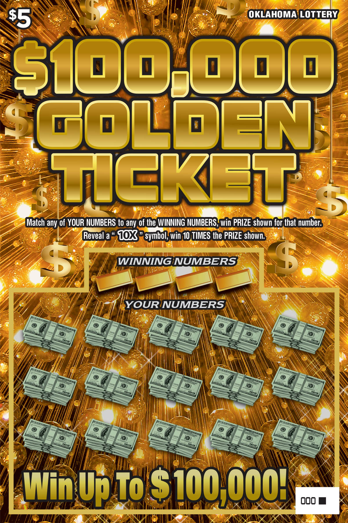 $100,000 Golden Ticket Ticket Art