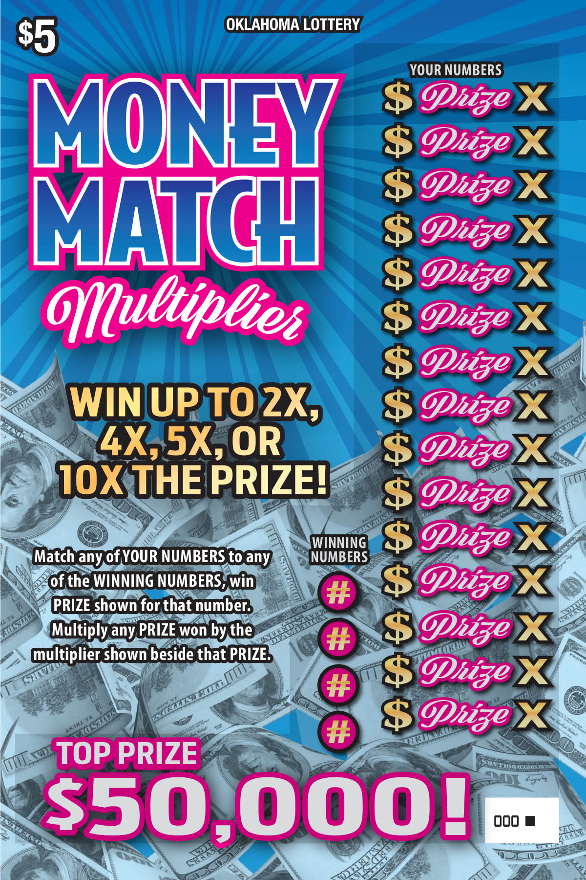Money Match Multiplier Ticket Art