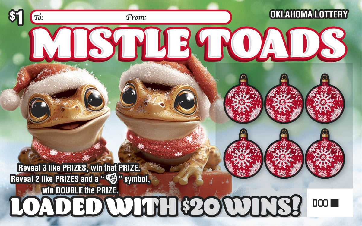 Mistle Toads scratcher ticket from Oklahoma Lottery