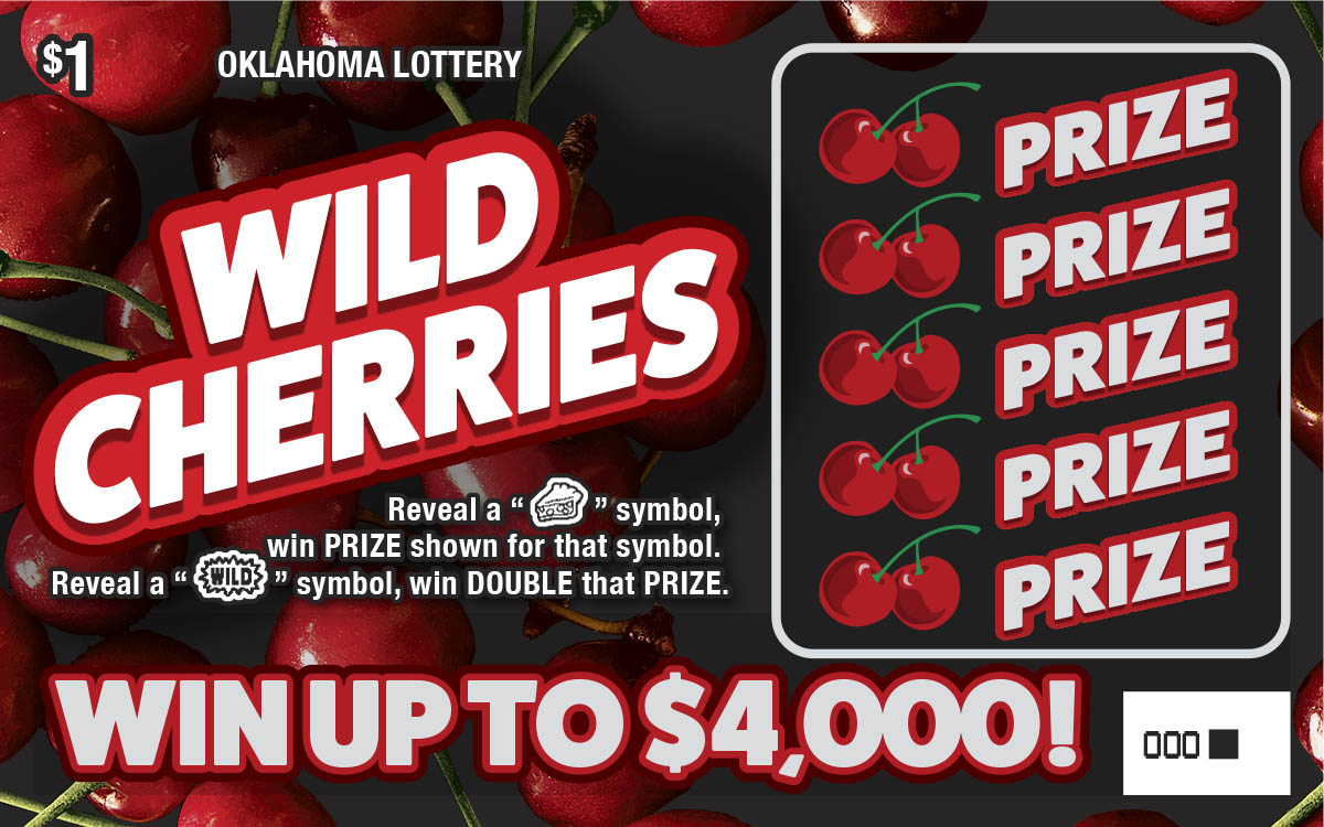 Wild Cherries scratcher ticket from Oklahoma Lottery