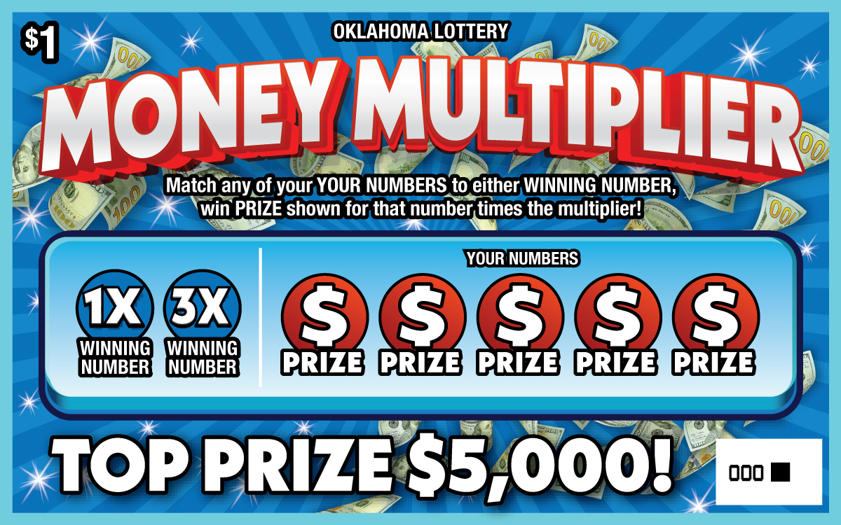 Money Multiplier scratcher ticket from Oklahoma Lottery