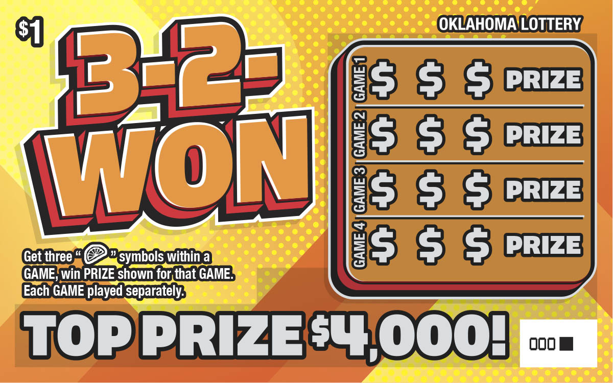 3-2-WON scratcher ticket from Oklahoma Lottery