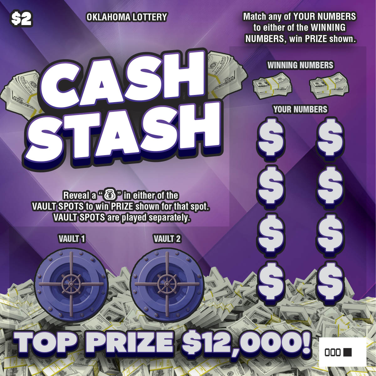 Cash Stash scratcher ticket from Oklahoma Lottery