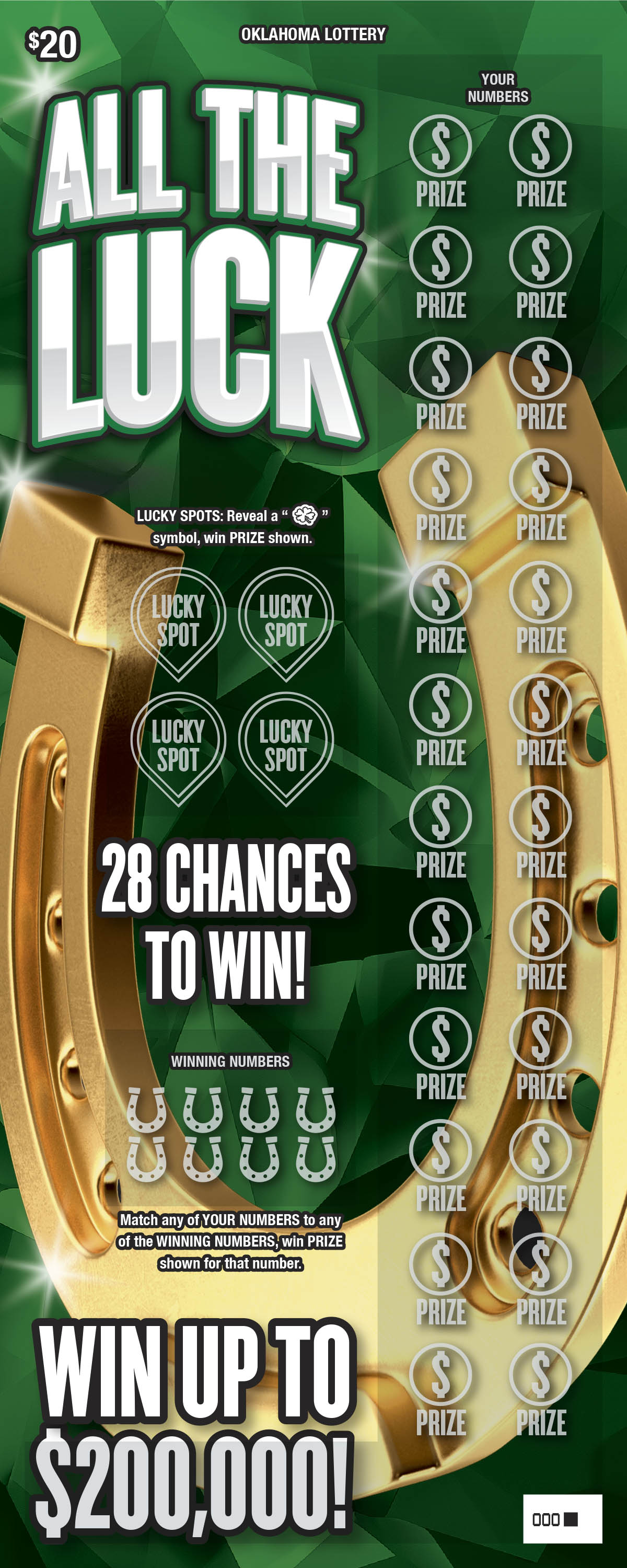 All The Luck scratcher ticket from Oklahoma Lottery