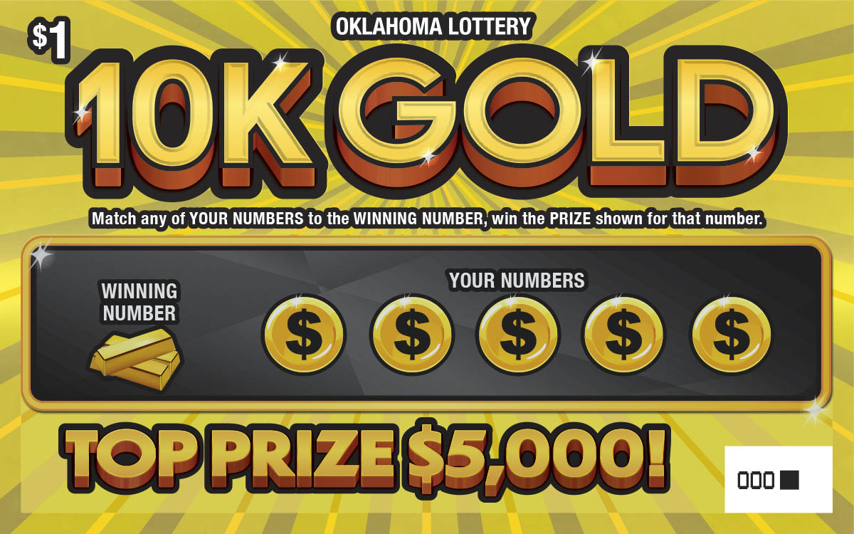 10K Gold scratcher ticket from Oklahoma Lottery