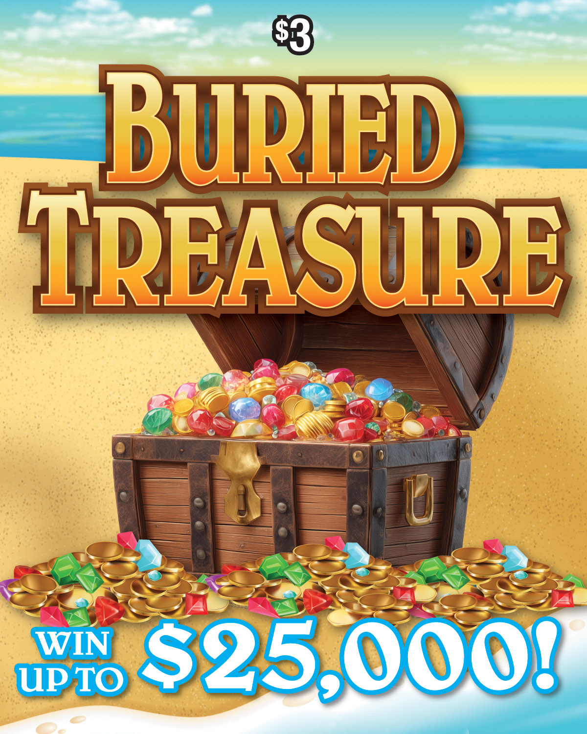 BURIED TREASURE scratch-off ticket