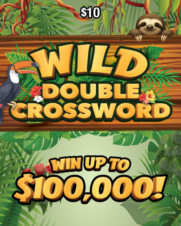 WILD DOUBLE CROSSWORD scratch-off ticket