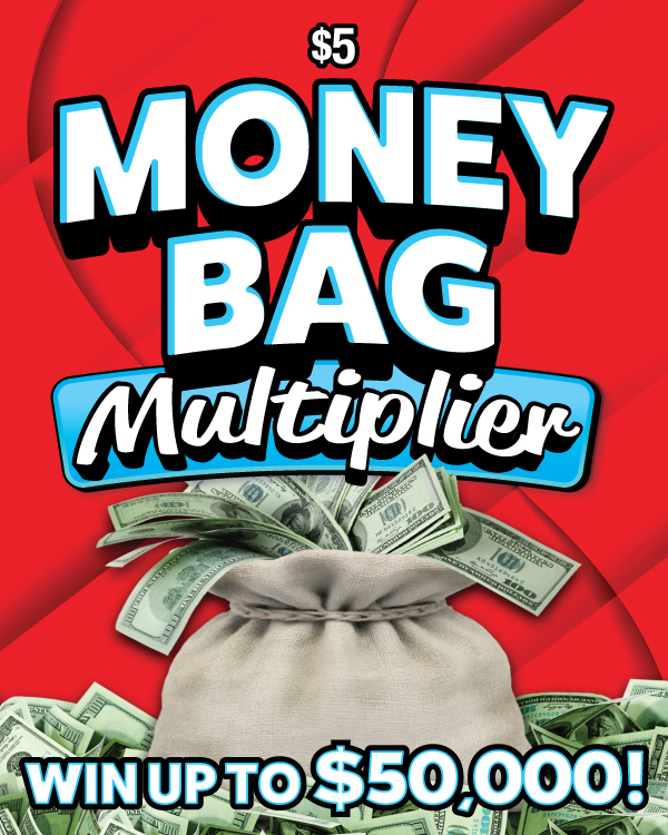 MONEY BAG MULTIPLIER scratch-off ticket