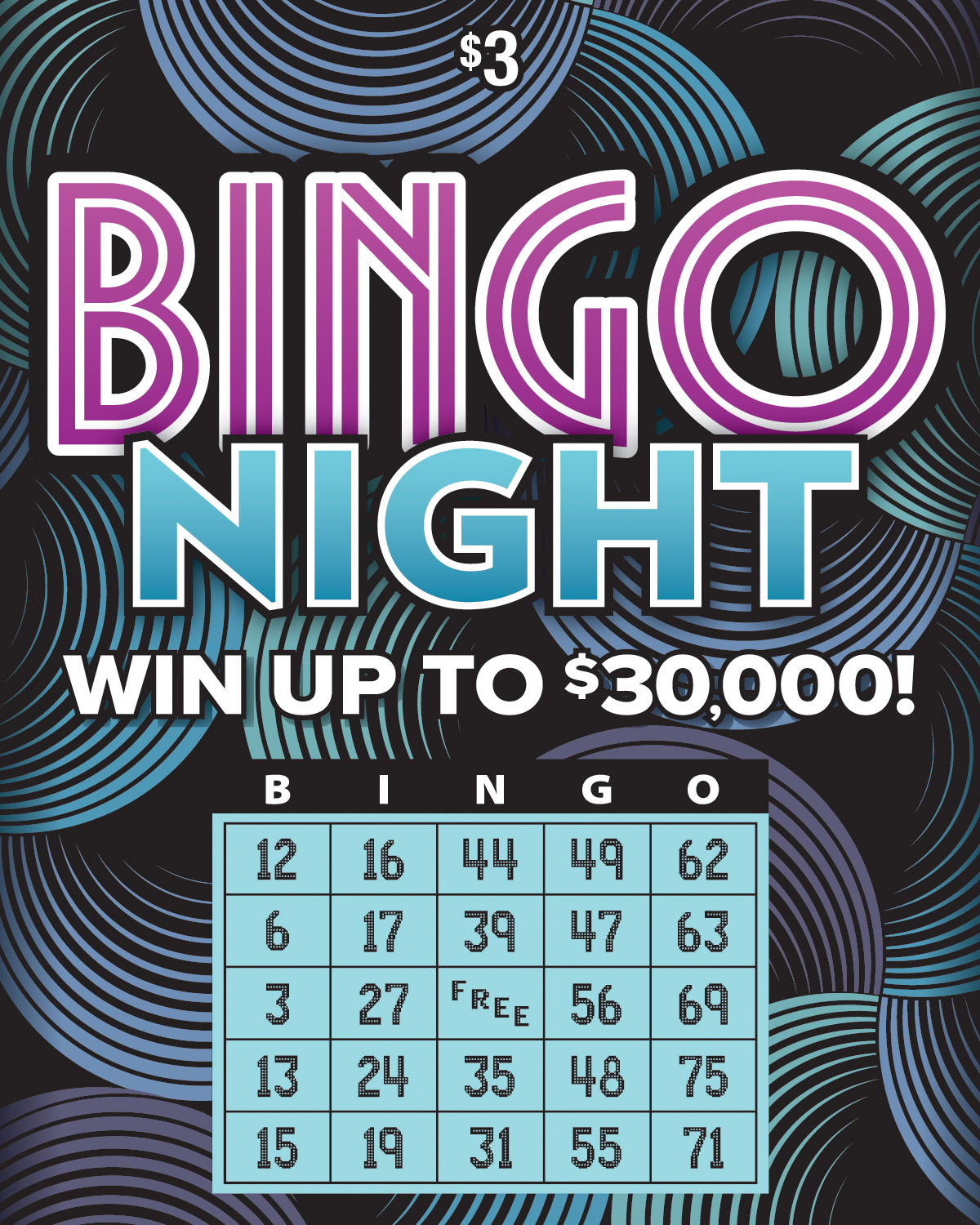 BINGO NIGHT scratch-off ticket