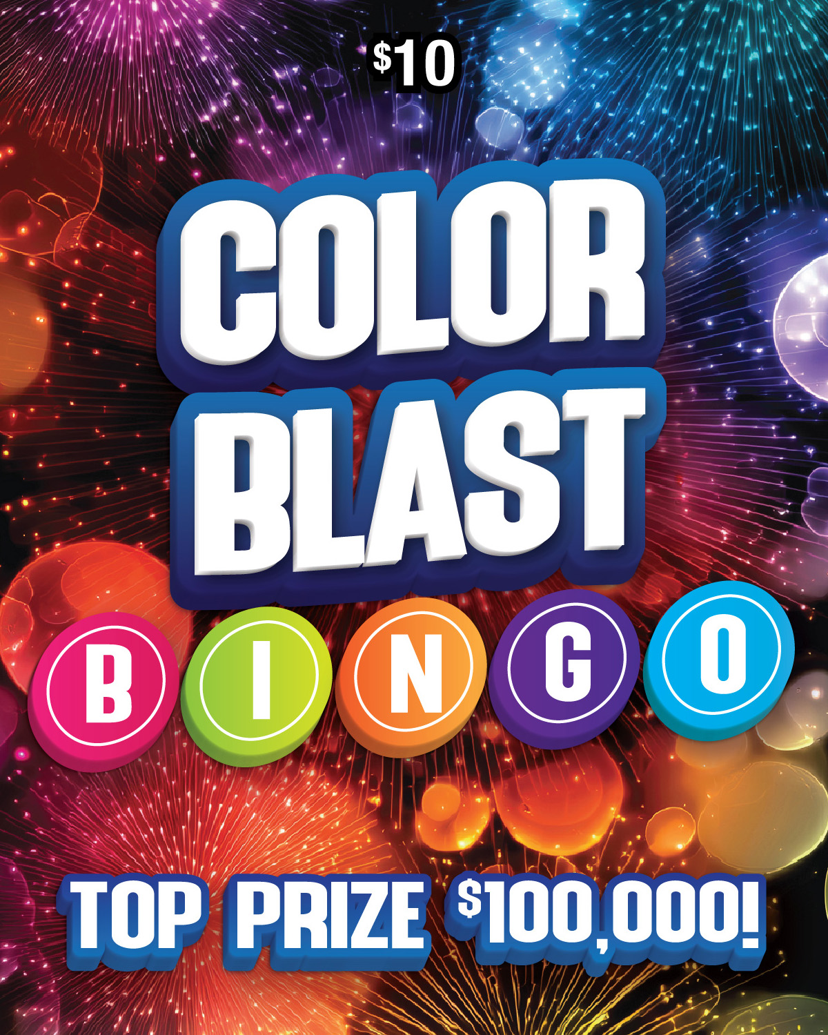 COLOR BLAST BINGO scratch-off ticket