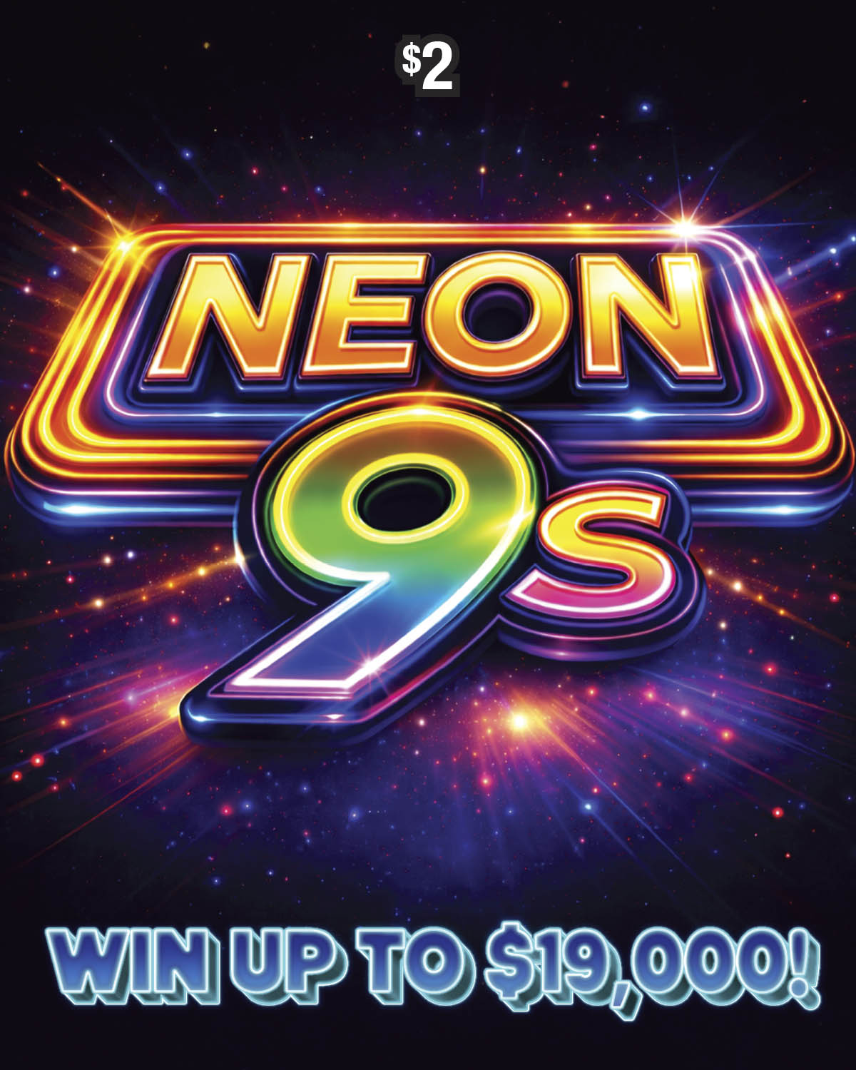 NEON 9S scratch-off ticket