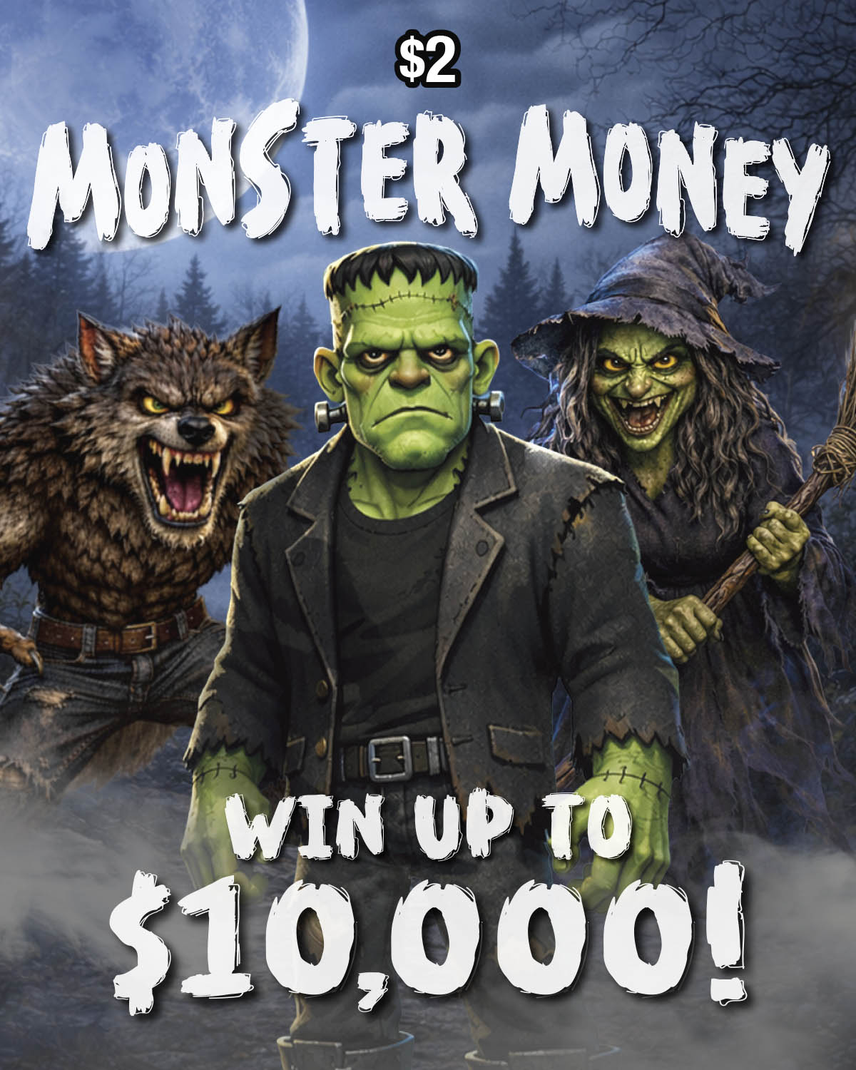MONSTER MONEY scratch-off ticket