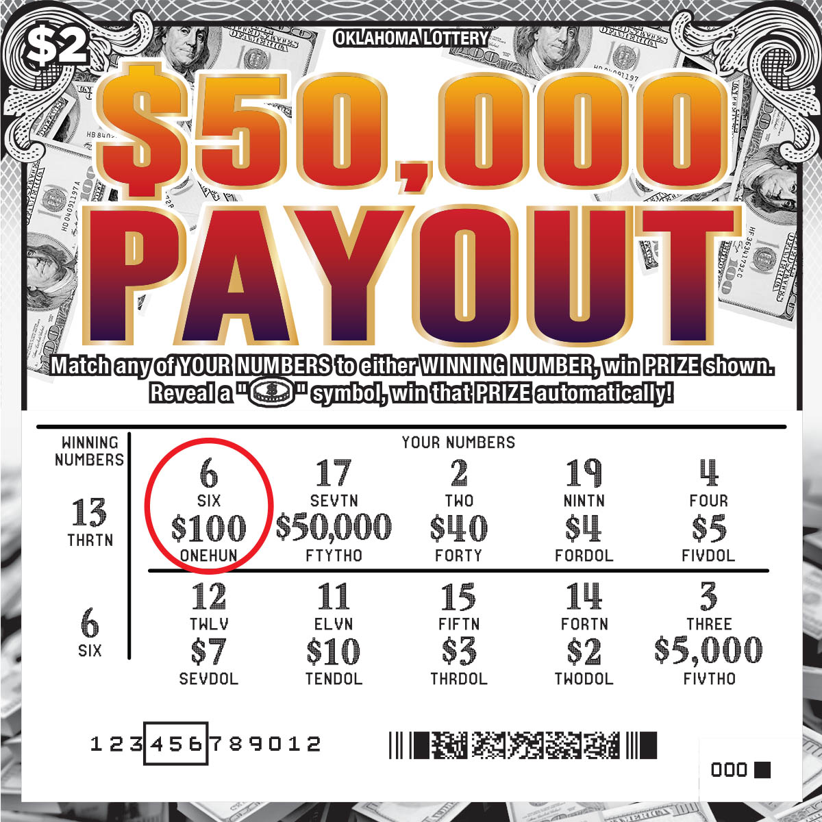 $50,000 Payout Scratched View