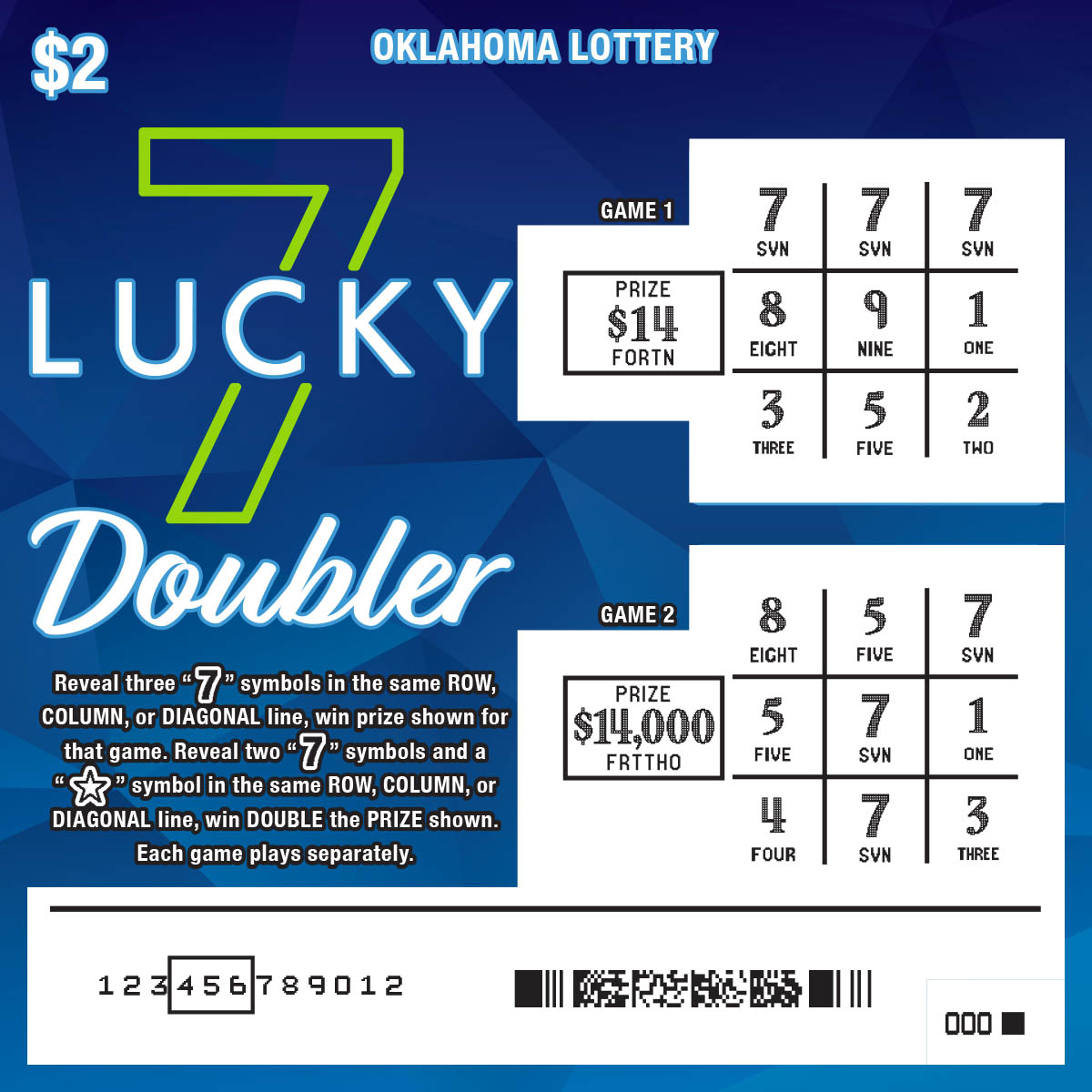 Lucky 7 Doubler Scratched View